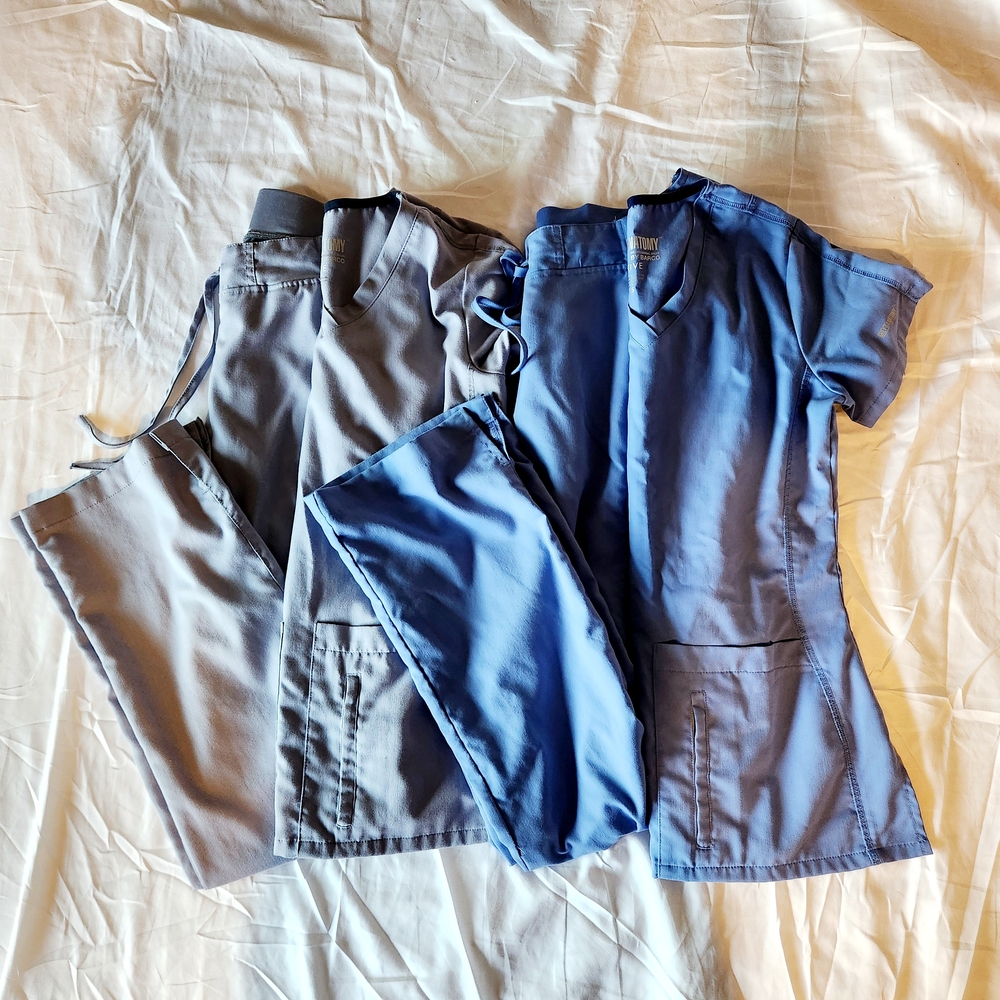 Two Sets of Gray's Anatomy 'Active' Scrubs: Size XXS